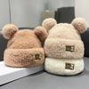 Kawaii Bear Beanies For Women Cartoon Bear Ear Comfortable Plush Beanies Autumn Winter Warm Windproof Hats