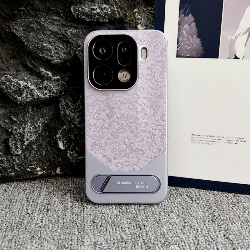 Для Oppo Find X9 X8 Pro Ultra Кожаный чехол с тиснением в виде дракона, невидимая металлическая подставка, защита от отпечатков пальцев, удобный захват