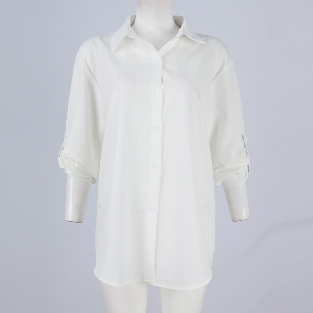 Женская модная однотонная рубашка в стиле casual