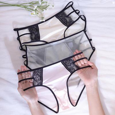 Женские сексуальные атласные кружевные трусики - дышащие, удобные, бесшовные, тонкие, с промежностью из чистого хлопка