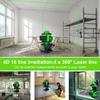 3D/4D 16 Line Laser Level Green Light Self-Leveling 360° Rotary Cross Auto Measurement Tool Remote Home Line New