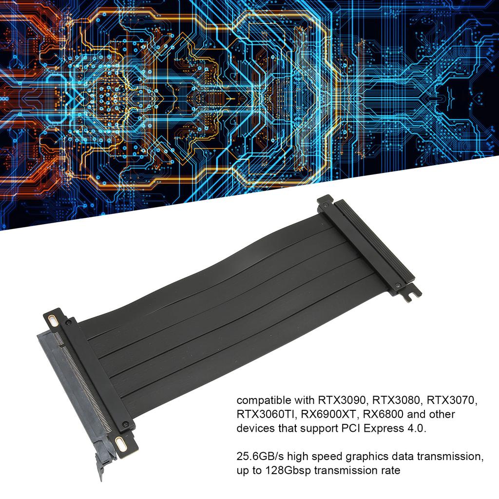 Удлинитель PCI-E 4.0 X16 Прямой угол 128 Гбит/с Защита от помех Plug and Play Кабель-удлинитель GPU для видеокарты