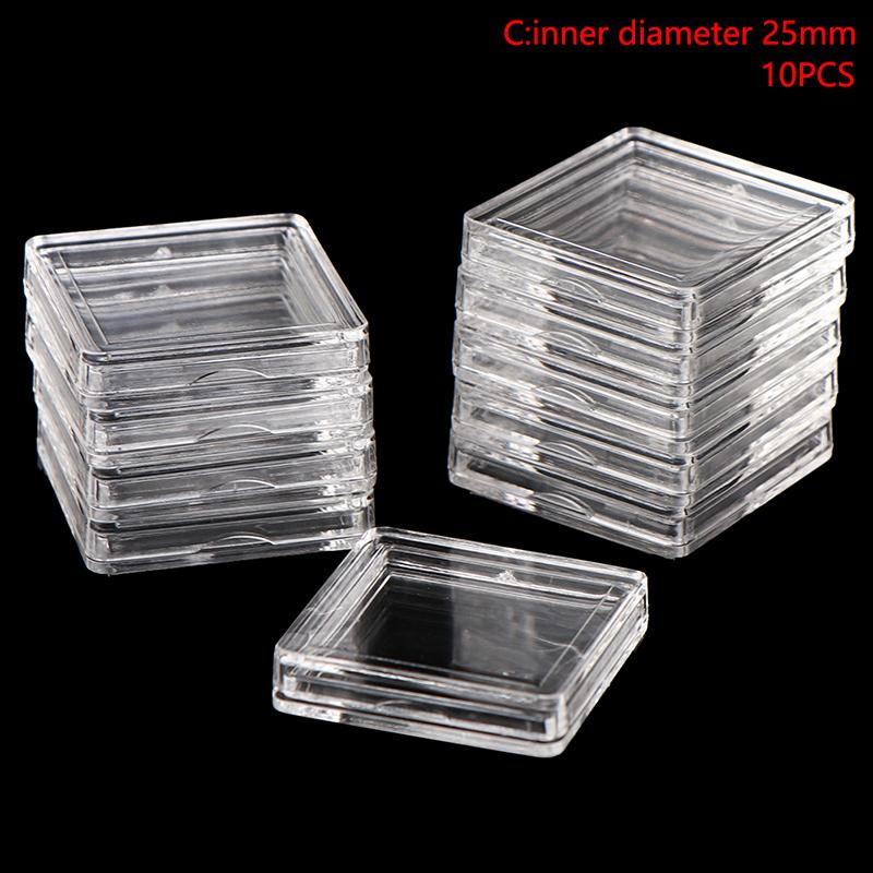 10 шт. квадратные прозрачные защитные контейнеры для жетонов, коробки для настольных игр