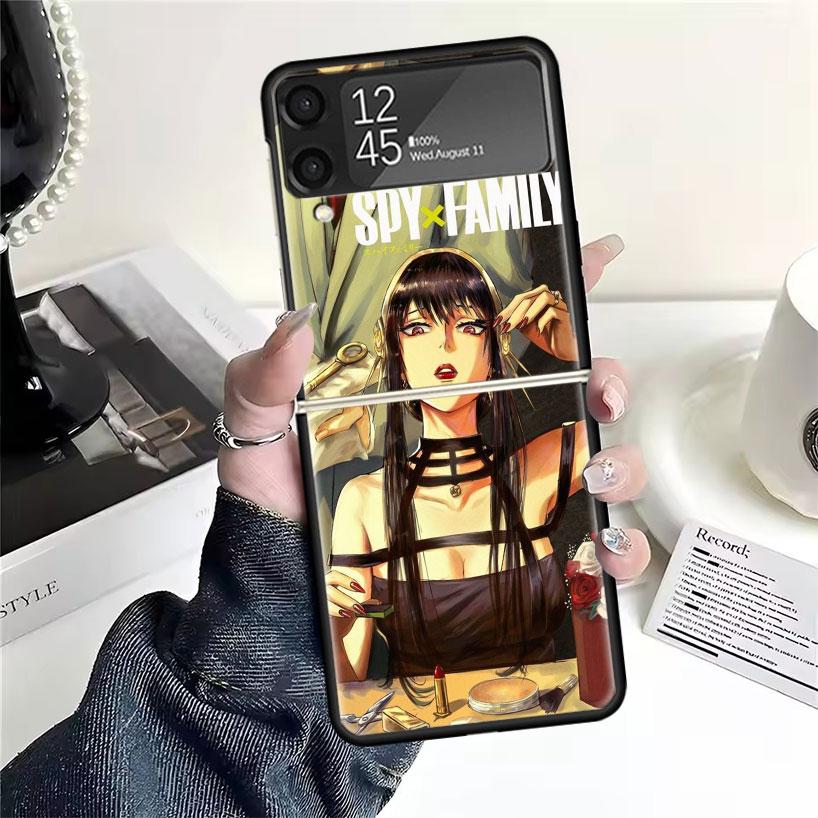 Anime S-Spy Family Anya Cases For Samsung Galaxy Z Flip 4 5 6 7 3 Z Flip7 Flip6 Flip4 Flip5 Flip3 5G Hard Shockproof Fundas Cove