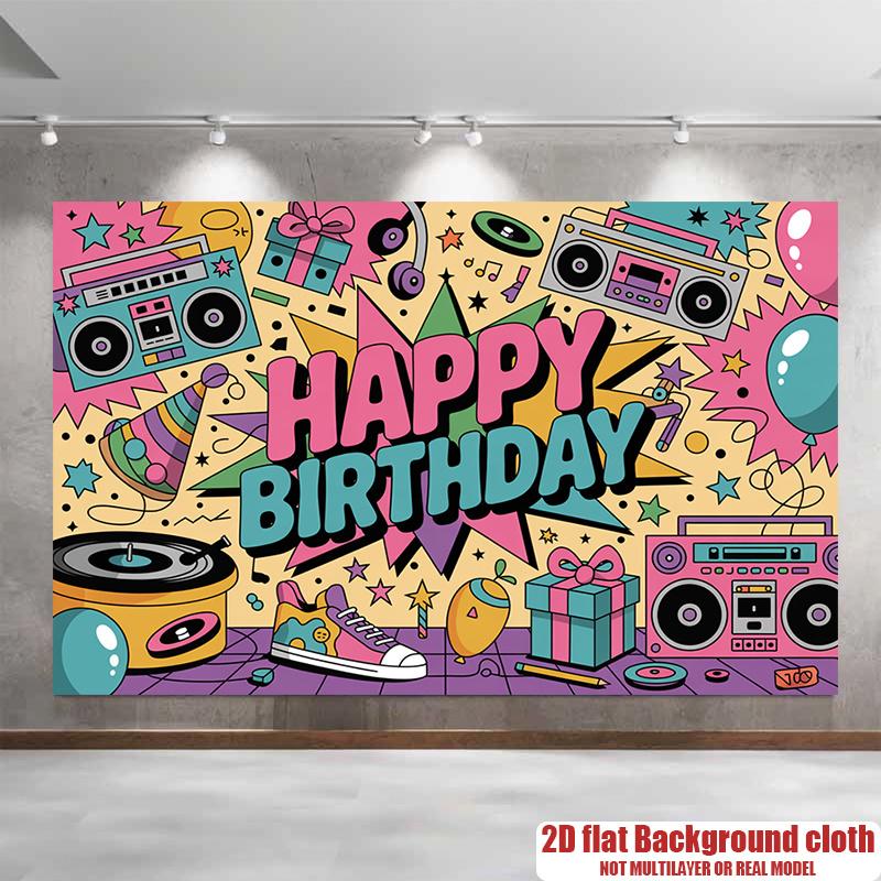2D plane, 1 piece of bright neon light background fabric, home decoration, room decoration