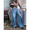 Y2K Style New Rock Hip Hop Baggy Wide Leg Jeans Pants Women Clothes Vintage Straight Lady Denim Trousers