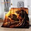 Fierce Tiger Lion Leopard Beast Animal Wildlife Cartoon Blanket,Soft Throw Blanket for Home Bedroom Bed Sofa Picnic Office Cover