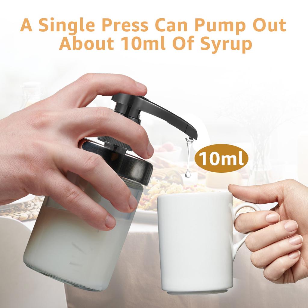 6Pcs Coffee Syrup Pump Reusable Gold/Black Pump Bottle Dispenser Replacement for Most 750ml Syrup Bottle Tea Coffee Bar Tool