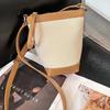 Fashion Versatile Splicing Mini Bucket Bag Women's 2025 Summer Shoulder Oblique Span Bag Casual Mobile Phone Bag Tide