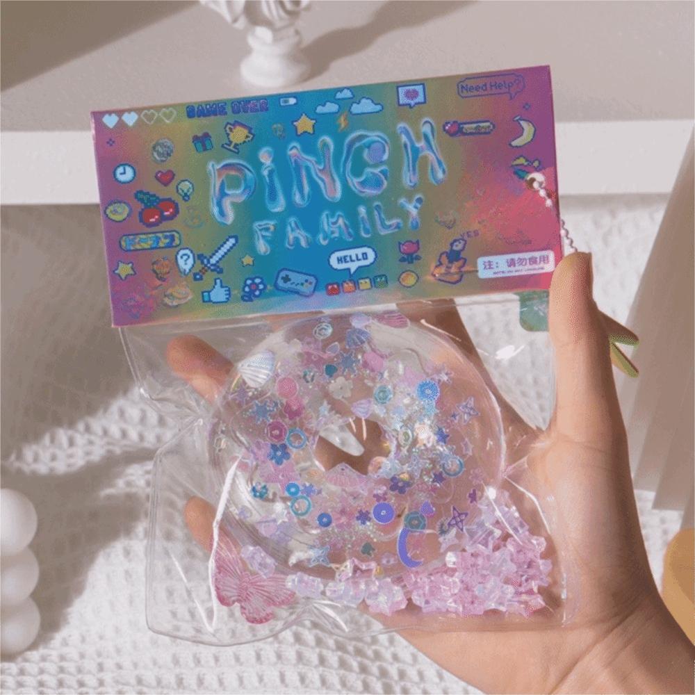 Slow Rebound Cake Squeeze Toys Soft Sticky Doughnut Squishy Toy Doughnut Fidget Toy Desktop