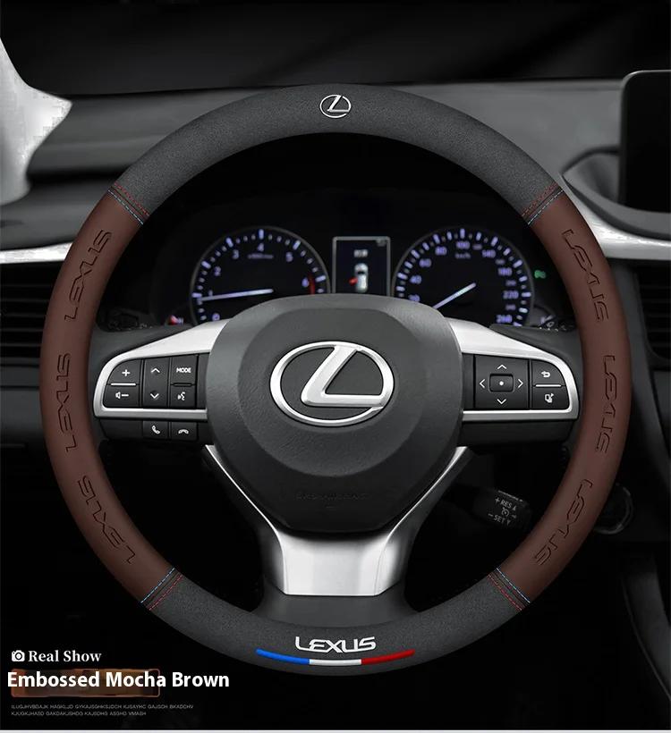Автомобильная замшевая кожаная оплетка рулевого колеса для Lexus F Sport ES200 ES300 RX300 LS500h GS250 GS300 IS300 CT200h NX300 UX300 LX570 HS