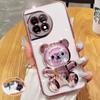 Чехол с блестящим покрытием для Funda One plus для Oneplus 12R 12 11R 11 R 10 Pro 8T 9R, прозрачный чехол-подставка с милым медведем
