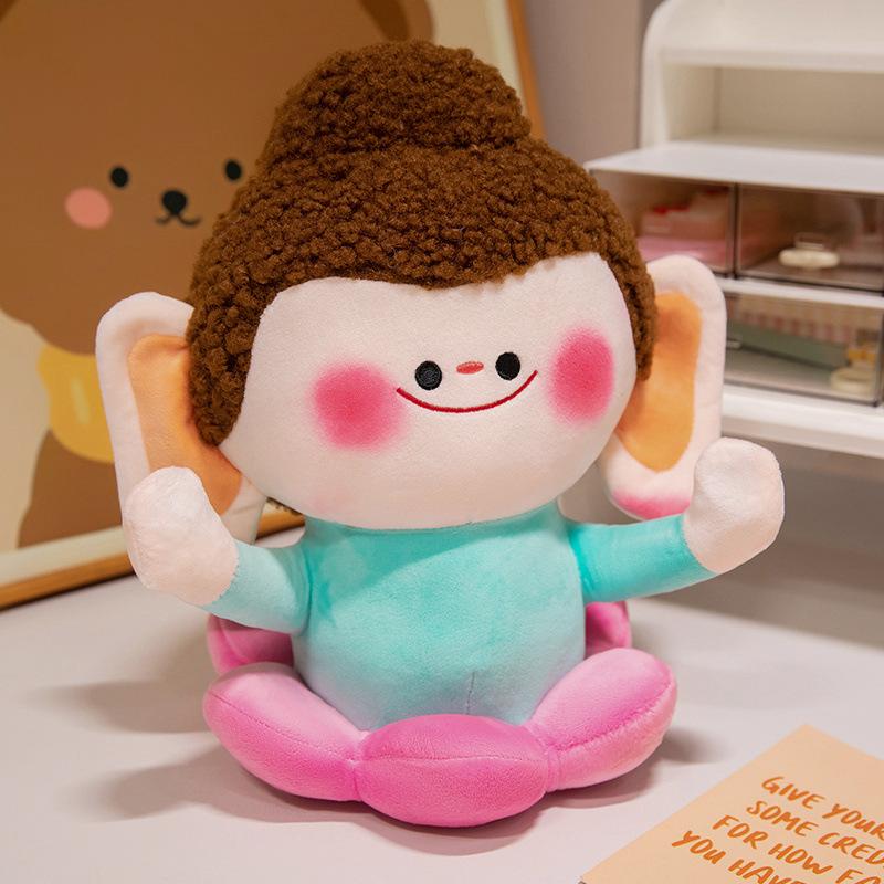 Xiaohongshu Same Lotus Buddha Plush Toy Cute Cartoon Buddha Doll Room Decoration Student Gift