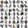50 Cartoon Black Crow Doodle Stickers Decorate Guitar Notebook Suitcase DIY Waterproof Halloween Stickers
