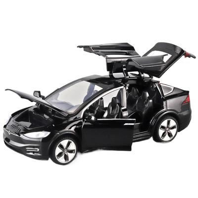 Tesla Model X Игрушечная машинка, 1/32 цинковый сплав литой игрушечный автомобиль игрушки для детей, инерционный коллекционный автомобиль игрушечная модель открывающейся двери масштаба автомобиля