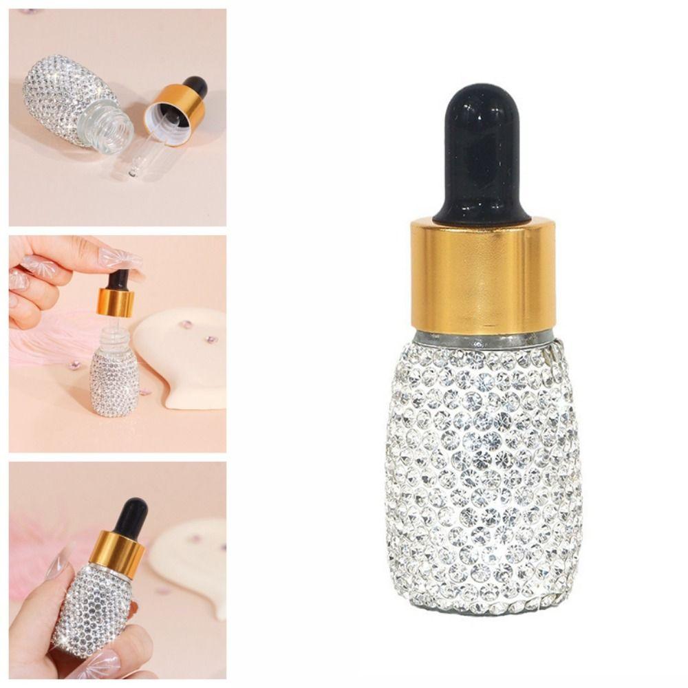 Бутылка-капельница для эфирного масла со стразами, игристые мини-бутылки-капельницы ручной работы