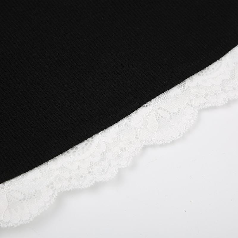 Женская кружевная модная майка с эффектом броскости, маленькая майка Spice Girl, сексуальная трикотажная майка