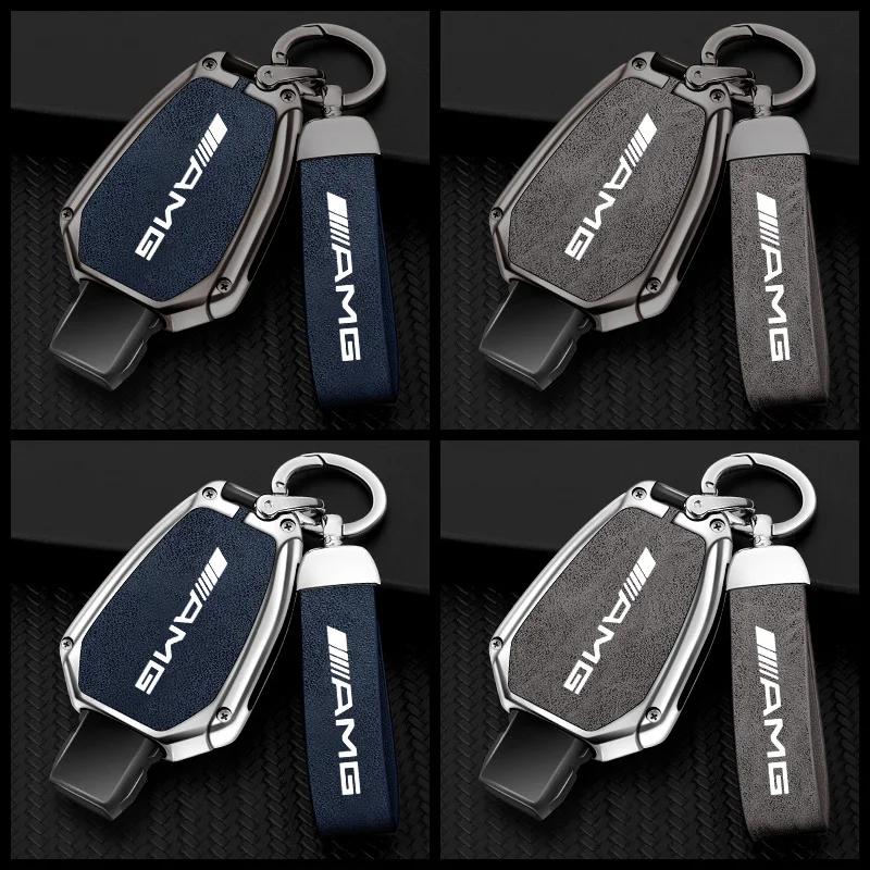 NGKP8 Zinc Alloy Car Flip Key Case Cover For Mercedes Benz A B C S Class AMG GLA CLA GLC W176 W221 W204 W205 Leather Shell Fob Holder