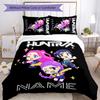 3pcs Custom Name Cartoon Kpop Demon Hunters Bedding Set Duvet Cover Closure Includes 1 Duvet Cover & 2 Pillowcases for All Seasons Bedroom Decor