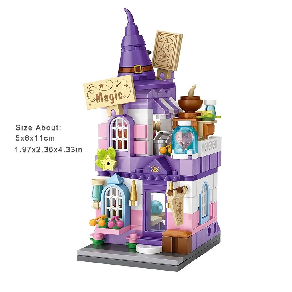 Грибной дом, строительные блоки и волшебная комната, игрушечные кирпичи, милый подарок на День Благодарения, Рождество, Хэллоуин, украшение