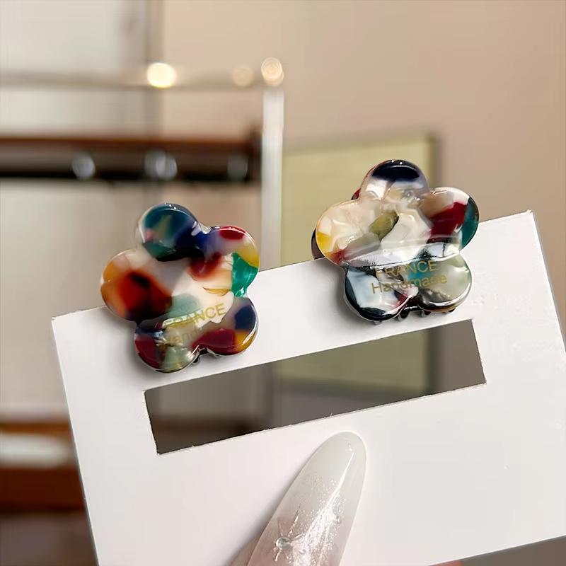 2Pcs Acetate Shark Hair Clip for Women Flower Hair Claw Thick Ponytail Barrettes Girl Hair Accessories