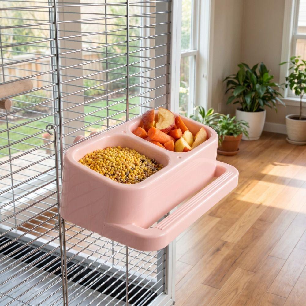 Double Bowl Parrot Splash Proof Feeder Splash Proof Bird Feeding Water Box Indoor Use