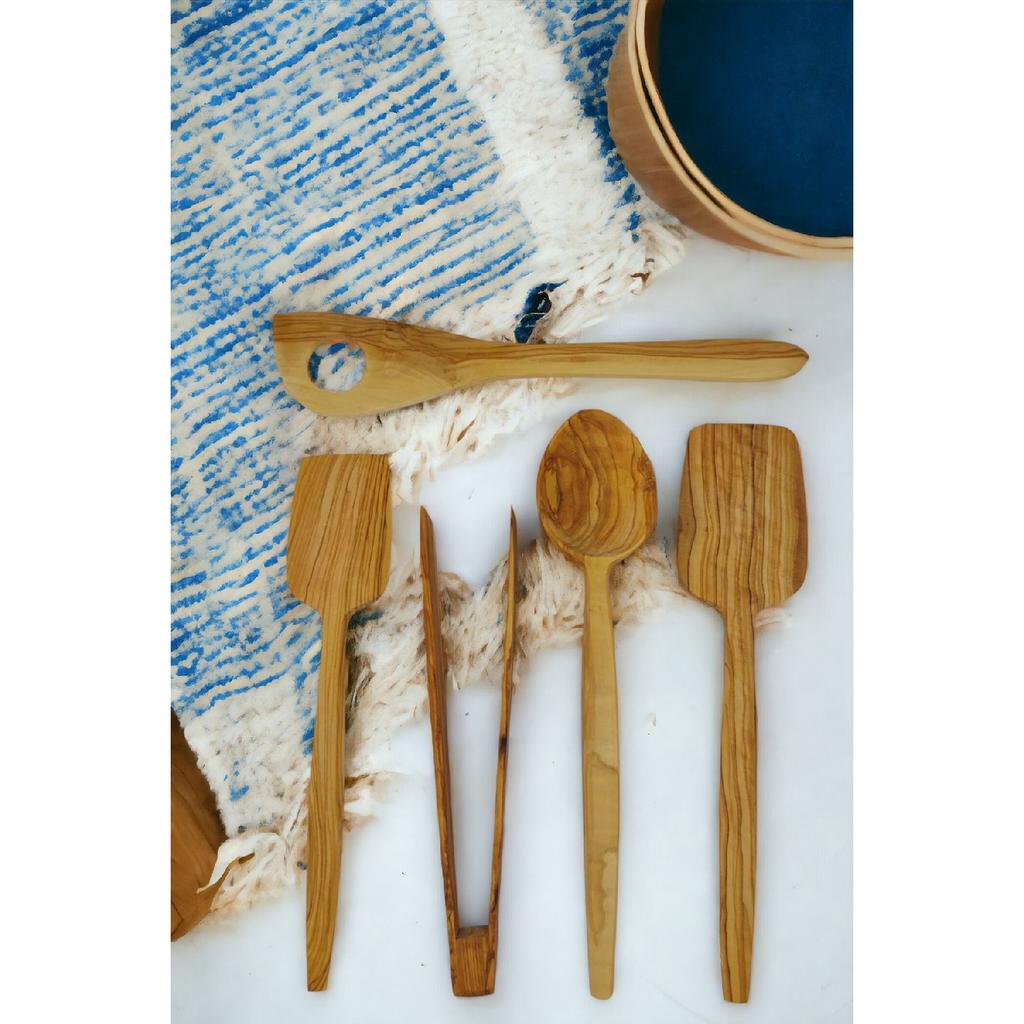 Wooden Spoon Tablespoon Wooden Serving Set Set Olive Wood Kitchen Utensils Dinnerware