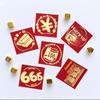 6PCS New Year Packet Mini Coin Money Pockets Best Wishes Pattern Luck Money Bag Small Size Red Pocket Wedding Birthday