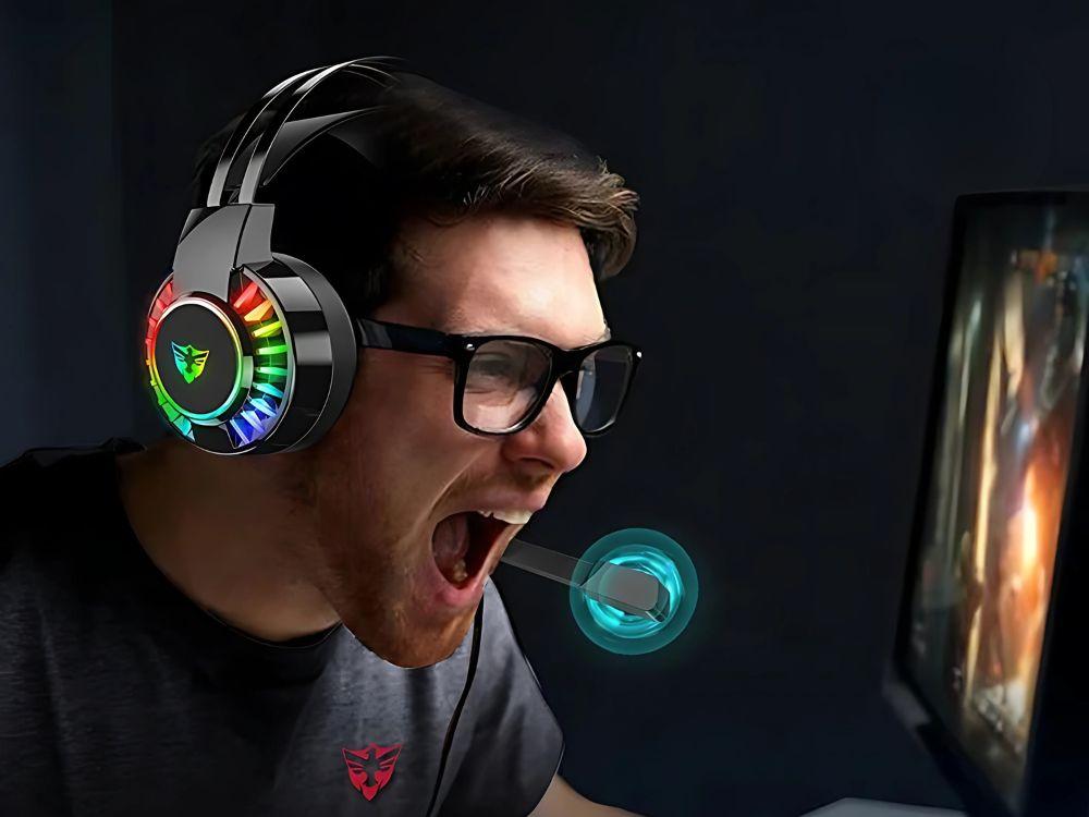 7.1 RGB Wired On-Ear Gaming Headphones for Gamers with Microphone