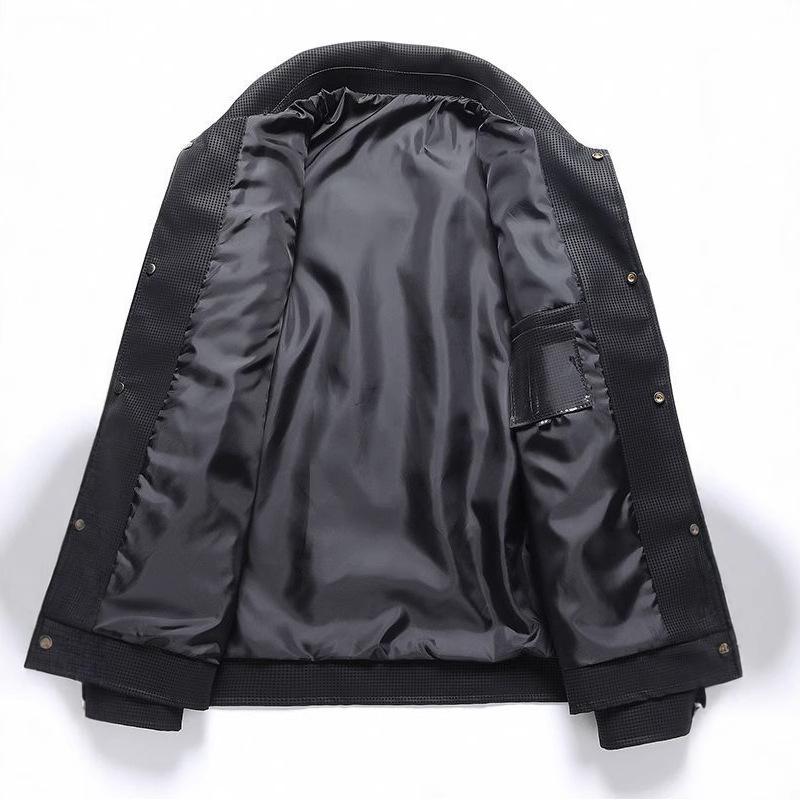 New Trendy Men's Lapel Leather Jacket Spring and Autumn Leather Jacket Casual Leather Jacket Men's Jacket
