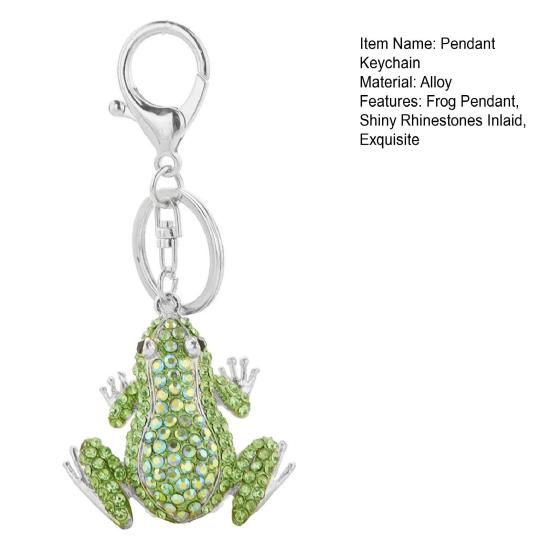 Креативный брелок с подвеской в ​​виде лягушки, сверкающие стразы, инкрустированный автомобильный брелок, рюкзак, сумка, очаровательный брелок, аксессуары