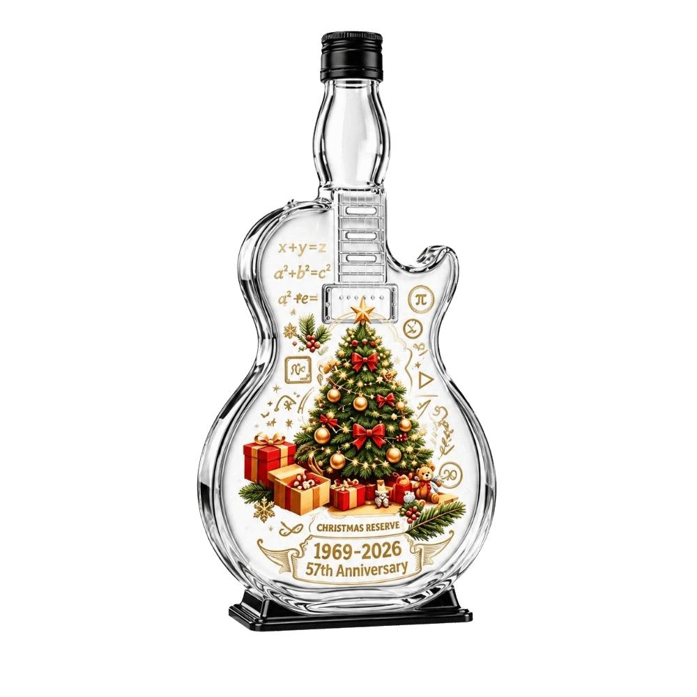 Santa Claus Christmas Guitar Shaped Decanter Snowman Xmas Tree Guitar Liquor Storage Bottle Ornaments Clear Glass Bottle