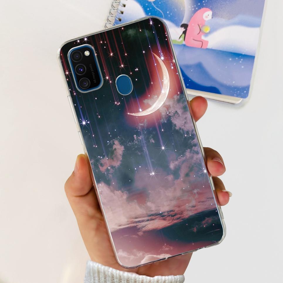 For Cover Samsung M21 Case Marble Cartoon Tpu Silicon Soft Back Phone Cover Cases For Samsung Galaxy M21 M 21 Bumper Funda Capa