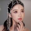 Fairy Glitter Beaded Forehead Ornament Long Tassel Bridal Crown Wedding Styling Accessories