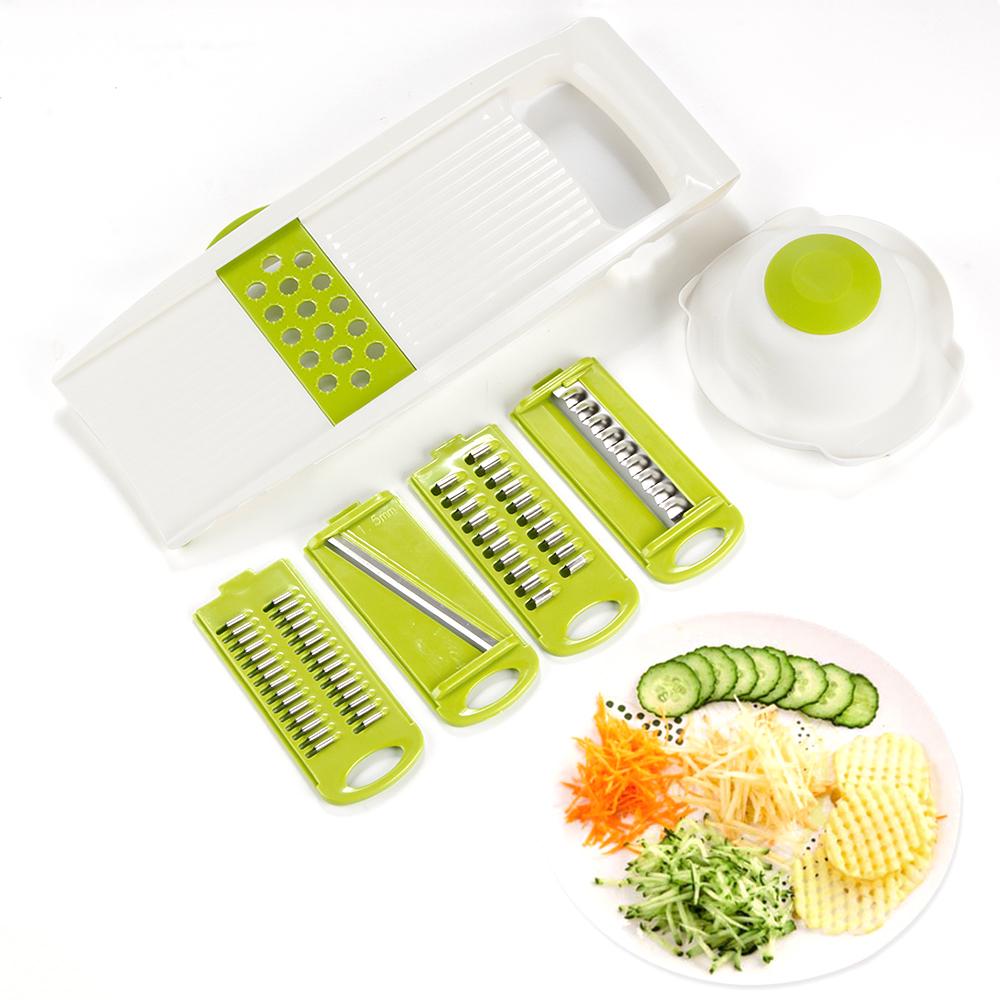 7pcs/set Vegetable Fruit Potato Mandoline Slicer Peeler Dicer Cutter Chopper Grater Vegetable Cutter Kitchen Accessories Tools