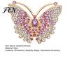 Metal Butterfly Brooch Rhinestone for Women, Vintage Insect Lapel Pin, Golden Tone Accessories Decorative Accessory Clothes Scarf Shawl Dress