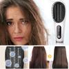 Portable Hair Straightener Brush 3 Temperatures Fast Heating USB Rechargeable Negative Ions Hot Brush Electric Curly Hair Styling Detangling Comb