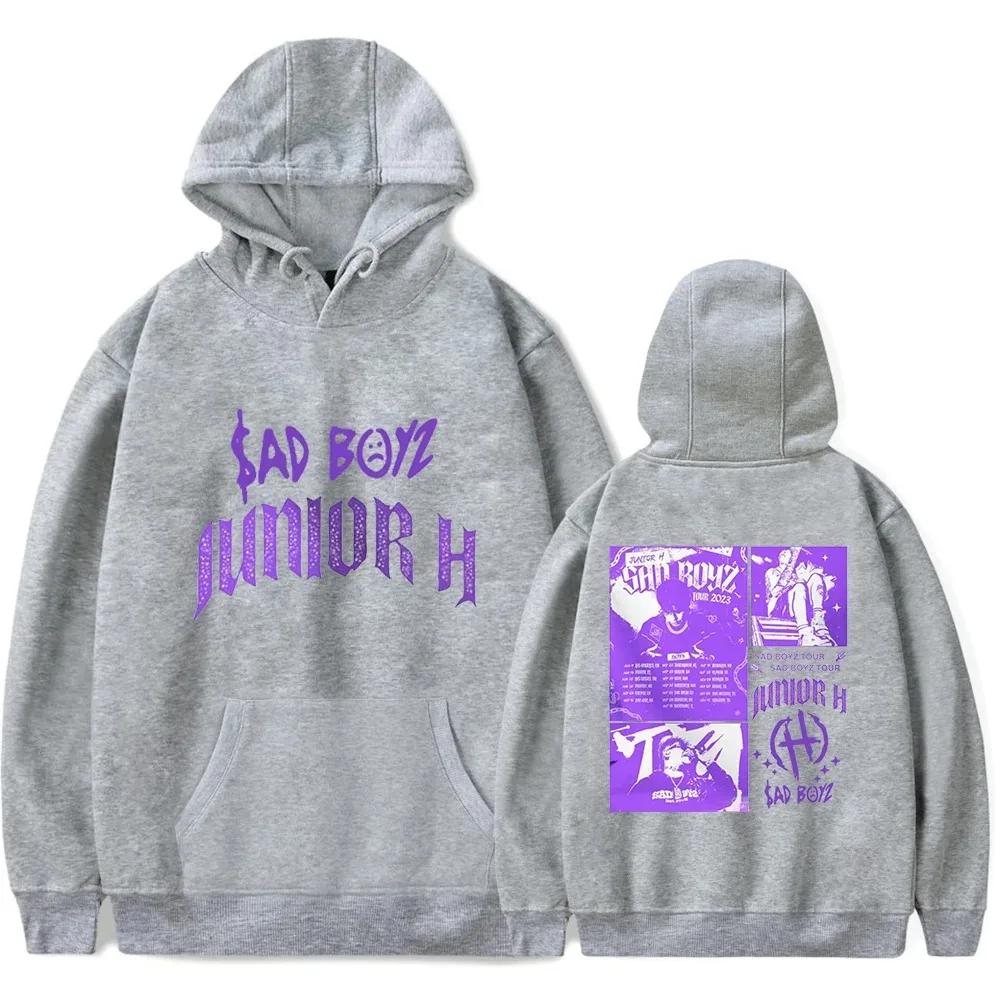 Junior H 2024 Tour Hoodies Sad Boyz Концертный товар Популярная графика Принт Женщины Мужчины Толстовки Повседневный свободный пуловер с капюшоном Топы