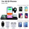 Складное беспроводное зарядное устройство QI 4 в 1 15 Вт для iPhone Samsung, док-станция для быстрой зарядки Apple Watch Airpods Pro
