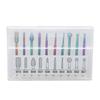 10 шт. Насадки для маникюрного аппарата Многофункциональная головка для шлифовки ногтей из нержавеющей стали с коробкой для хранения для ногтей