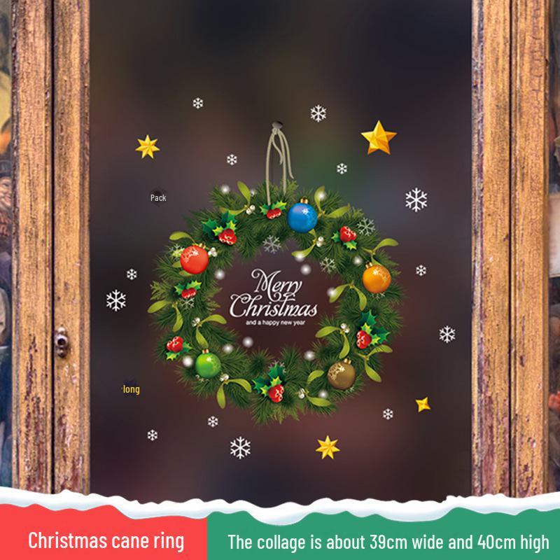 Рождественские настенные наклейки Санта-Клауса для витрин магазинов и торговых центров 2025 года — праздничное украшение для стеклянных окон.