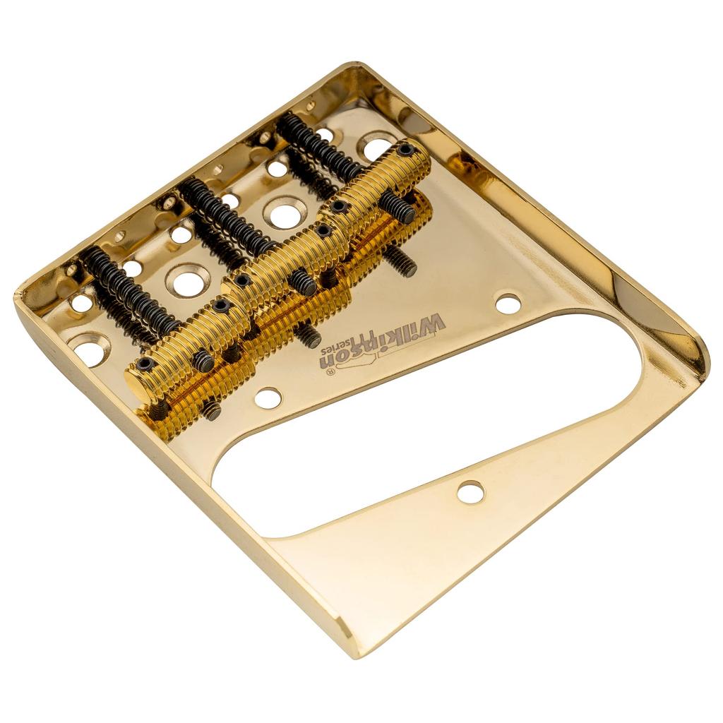 Бридж Wilkinson WOT01T для Telecaster с регулировкой мензуры, винтовыми седлами для TL электрогитары, 3-позиционный, золото, 10,8 мм,