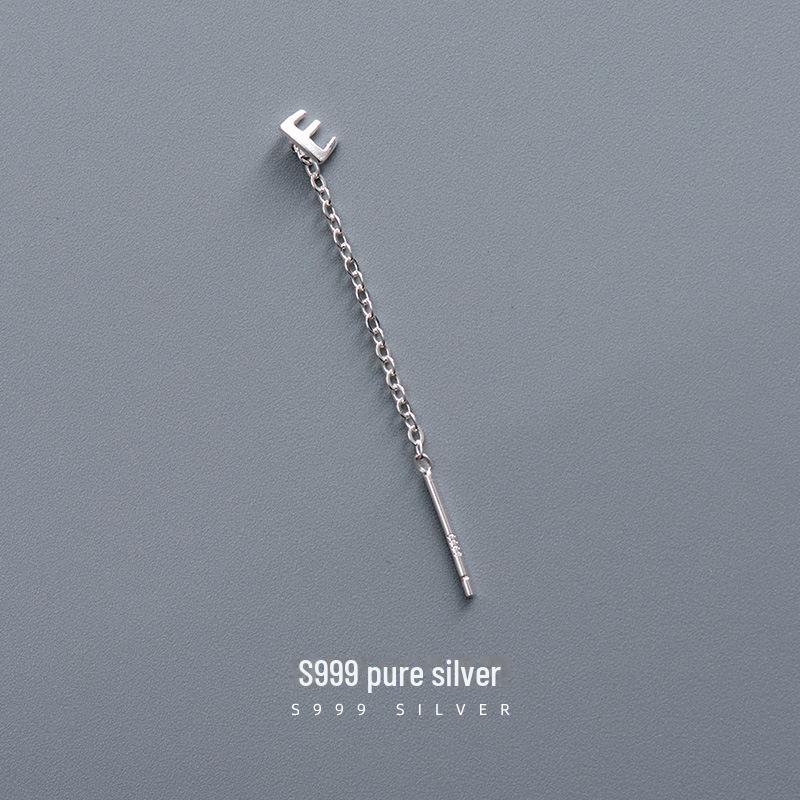 Серьги-буквы Banyan Tree S999 из стерлингового серебра для женщин — модный холодный стиль 2023 года