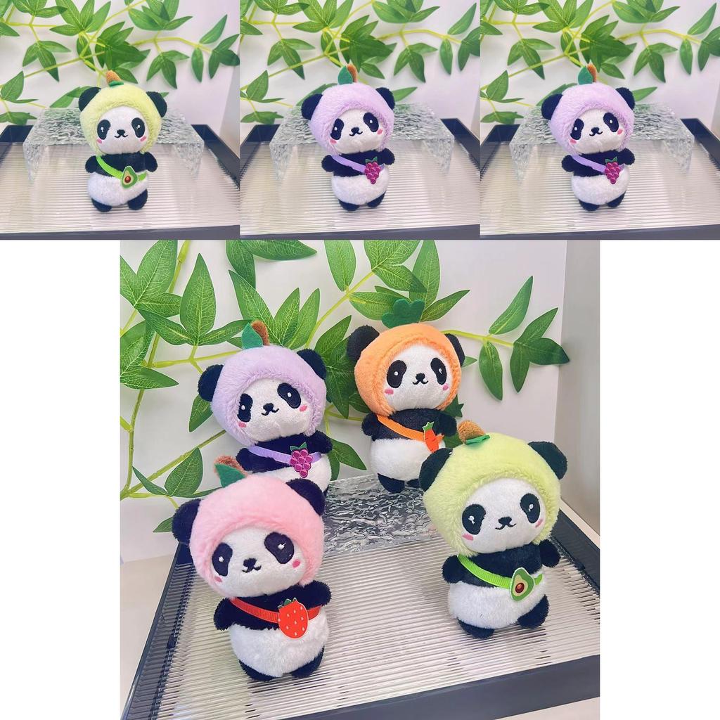 Adorable Plush Panda Keychain Plush Toy For Couples Gifts With Soft Short Fur