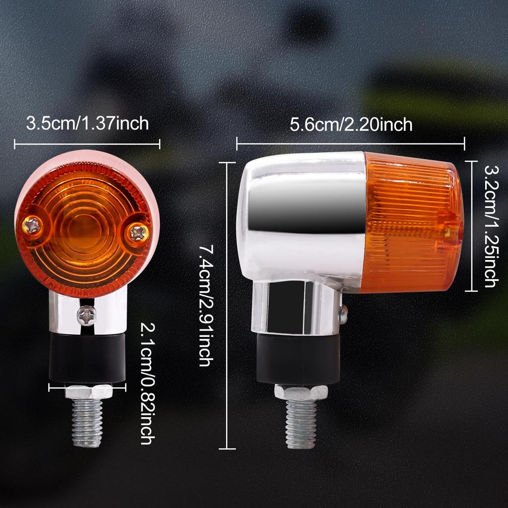 Ygmylandbb Motorcycle Turn Signal, 12 V, Cylindrical Turn Signal, Direction Signal, Signal Light, Position