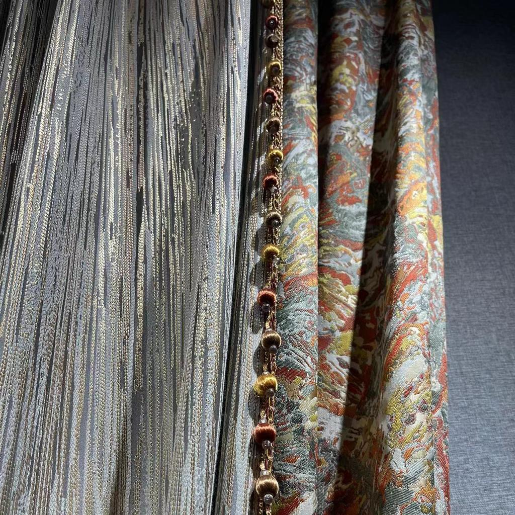 2022 New Design Stripe Vintage Pattern High Precision Jacquard Textile Fabric for Curtains, Costumes and Throw Pillows