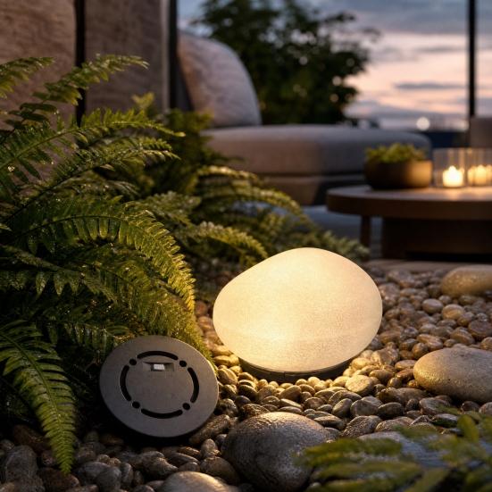 Светодиодный фонарь Yousheng Solar Cobblestone Pathway Light, Садовый солнечный светодиодный светильник-камень, Водонепроницаемый наружный каменный светильник для патио, газона, двора