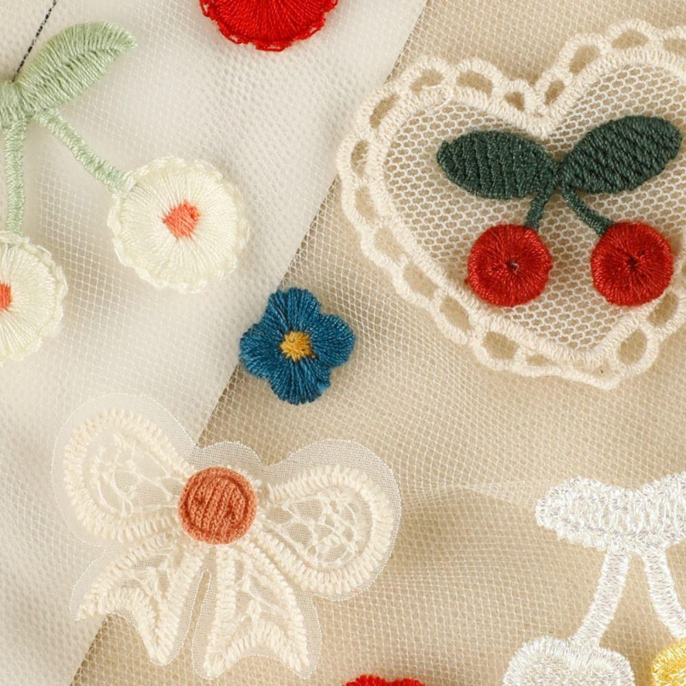 Clothing Badge Accessories Embroidery Patch Cherry Flower Sew-on DIY Applique