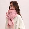 Tassel Imitation Cashmere Scarf Thickened Women Shawl Retro Winter Neckerchief  Women/Male