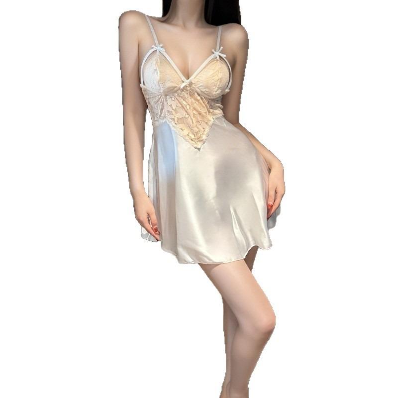 Sex Pajamas Female Sexy Nightgown Small Floral Small Chest Pure Desire Wind Suspender Chest Pad Hip Loungewear Nightdress 2